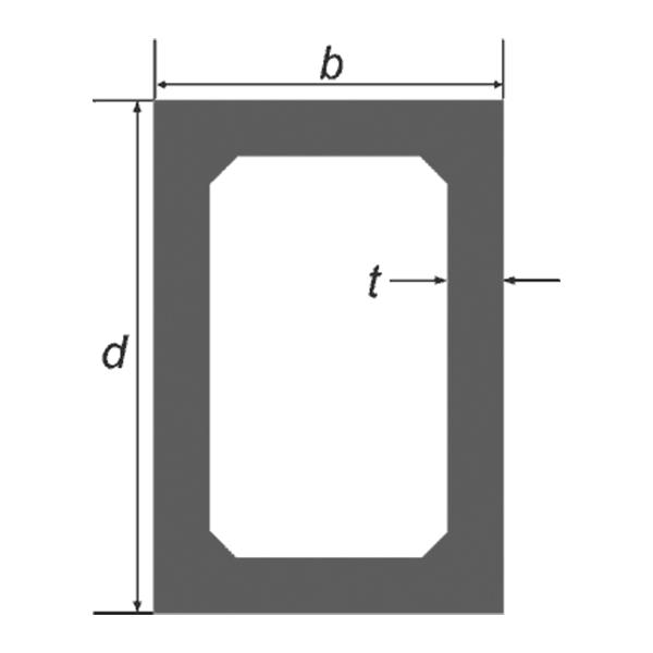 60 x 40 x 4.0 Rectangular Hollow Section S235 — dimensioned cross-section